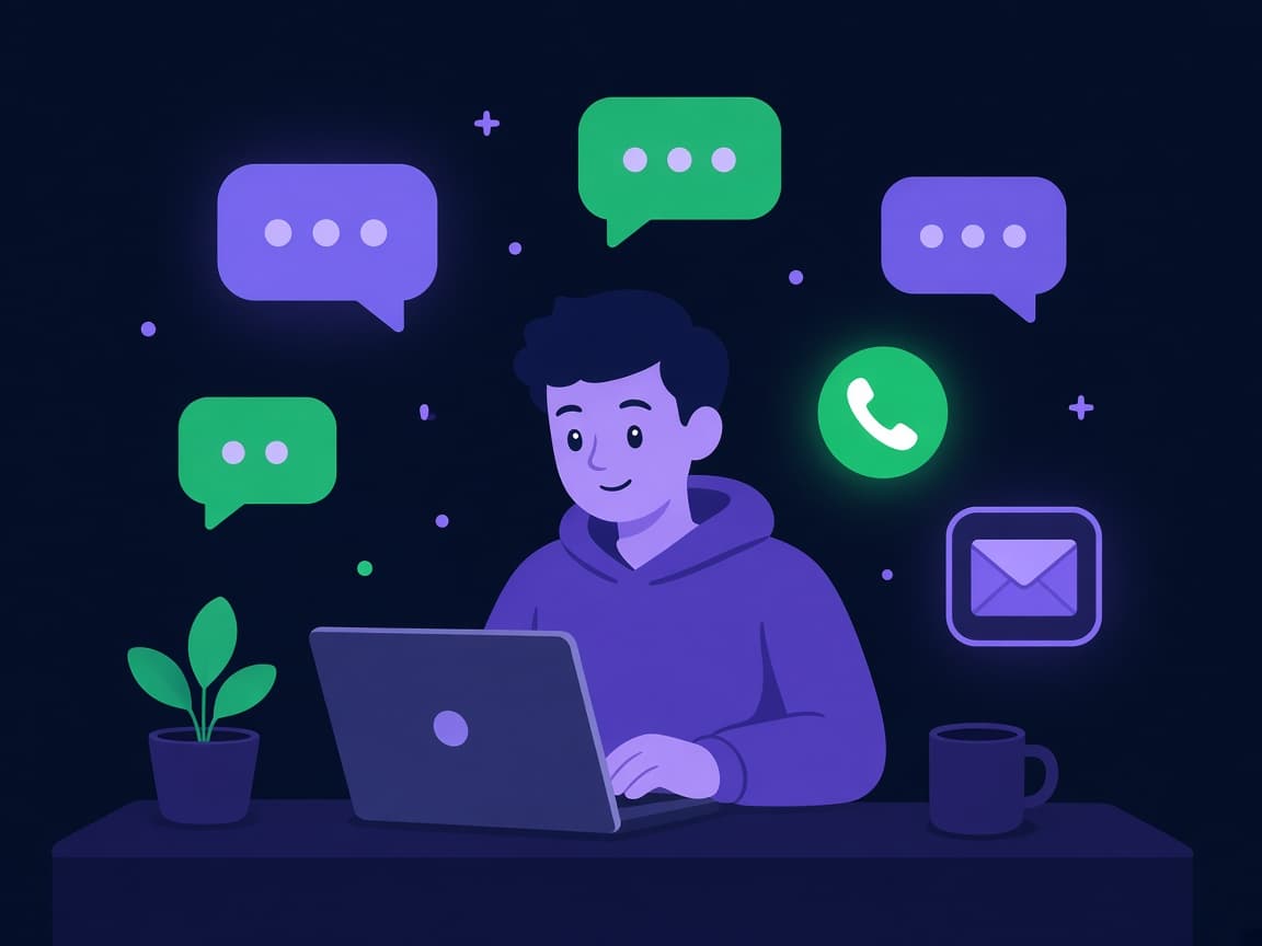 Illustration of a person getting in touch with the Boltiva team